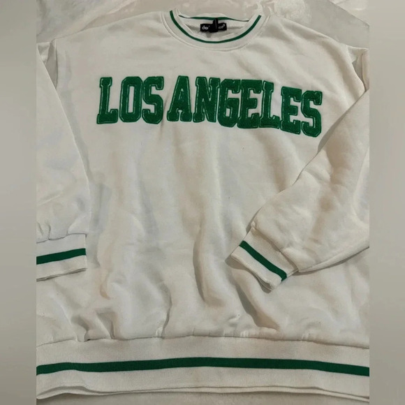Los Angeles Charolette Russe Sweatshirt Preppy Tennis Fleece Letters Y2K EUC - Picture 5 of 10